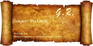 Gayer Roland névjegykártya